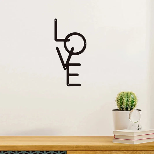 Vertical 'LOVE' Metal Wall Art