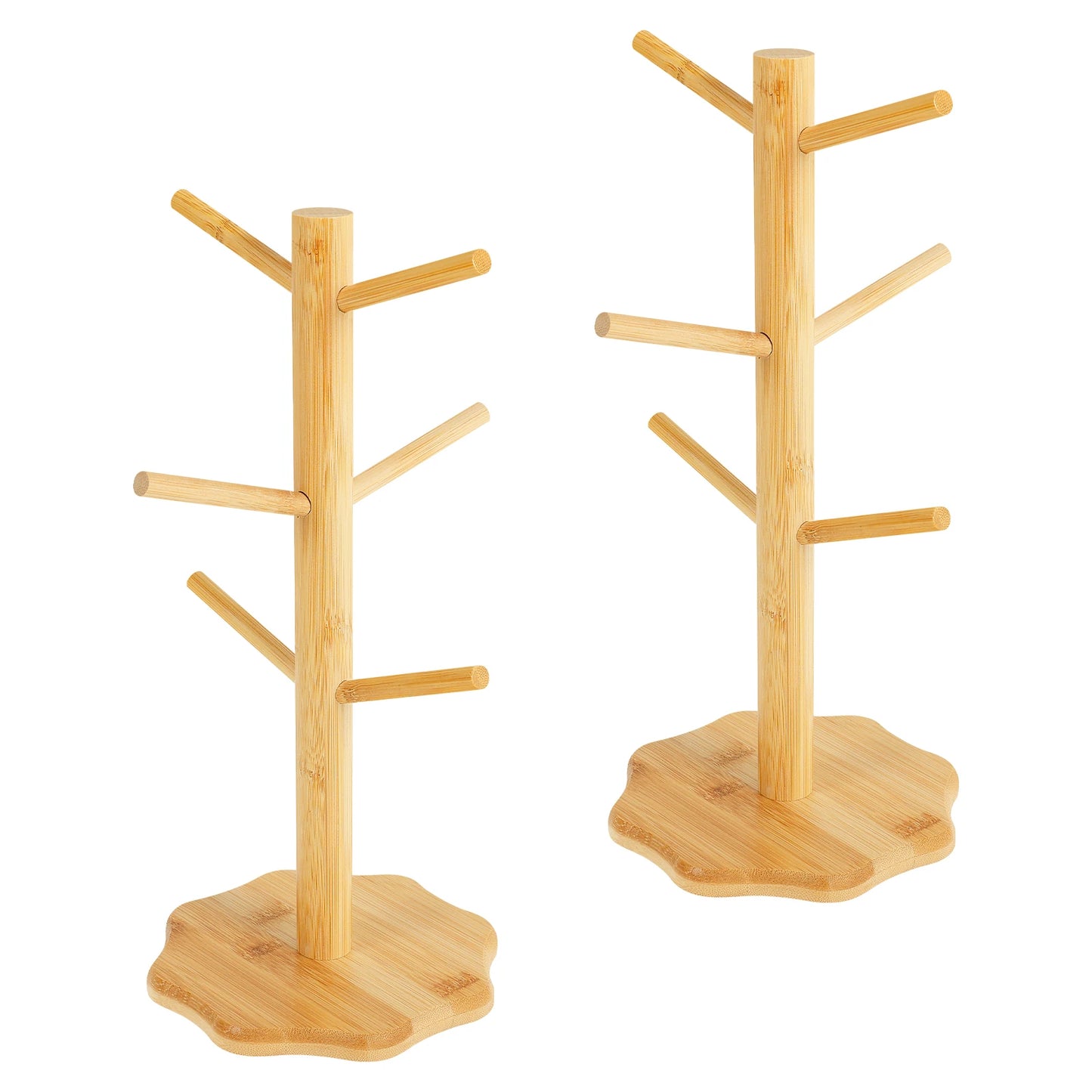 2Pcs Wooden Mug Hanging Display Rack