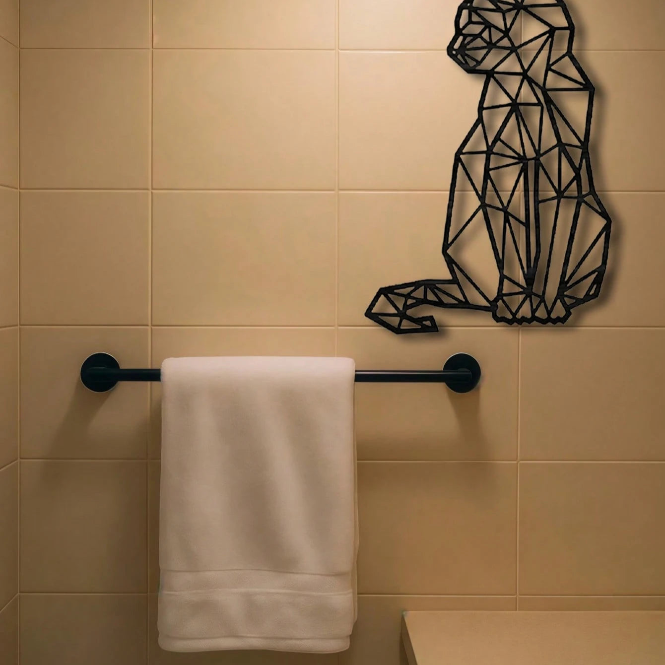 Boho Chic Wrought Iron Cat Wall Art