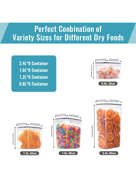 24pcs New Kitchen Sealed Storage Box Set