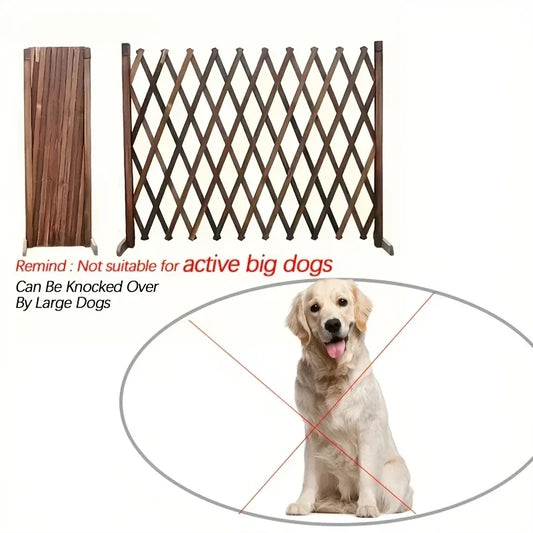 Retractable Wooden Pet Gate for Dogs Cats