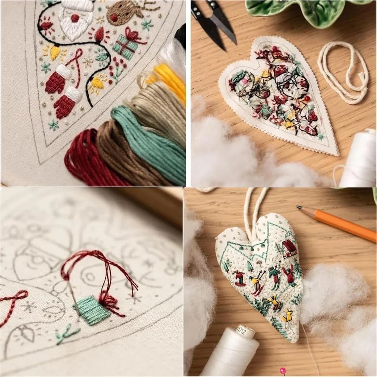 Christmas Cross Stitch Kit with Needle and Thread