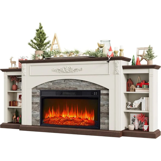 Electric Fireplace with Mantel