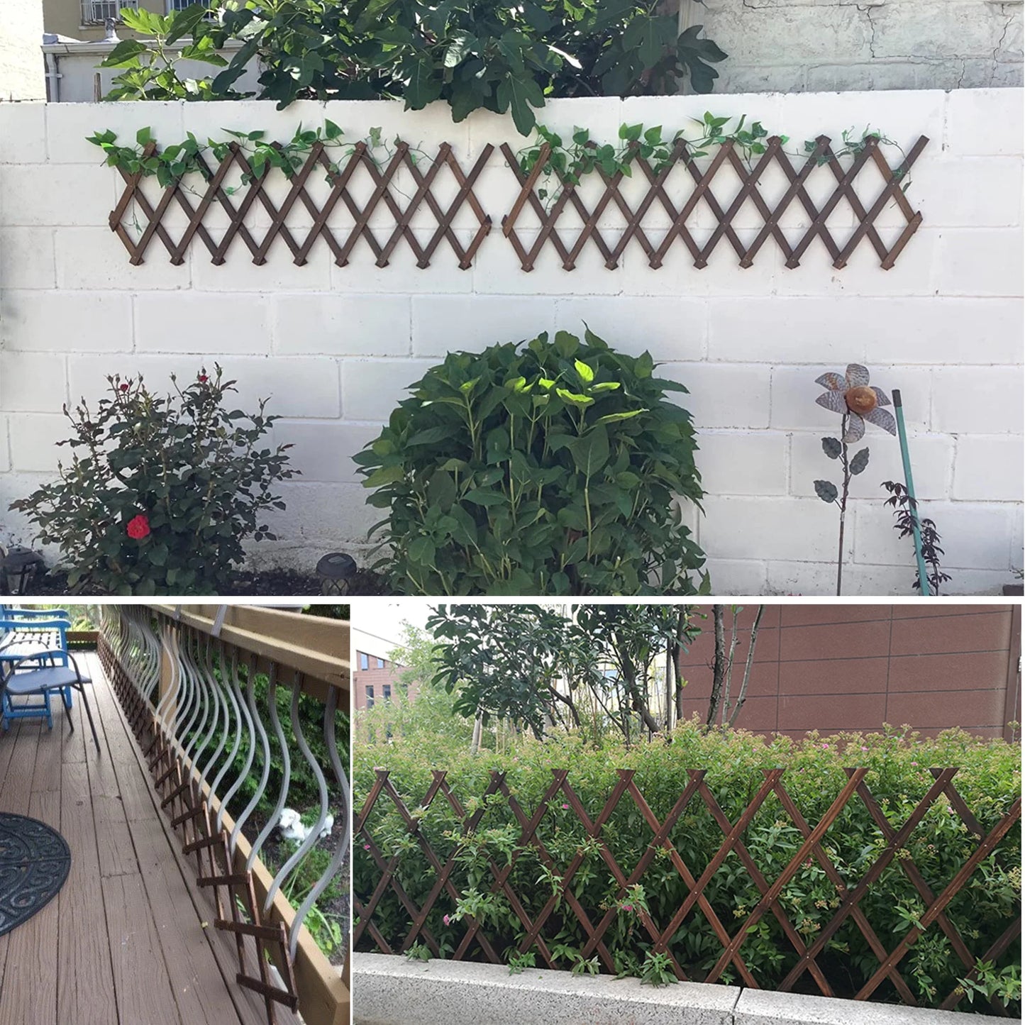 Wooden Lattice Wall 2Pack-Expandable Trellis