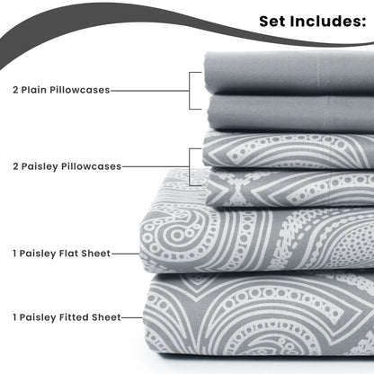 6Pc Paisley Sheet Set