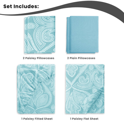 6Pc Paisley Sheet Set