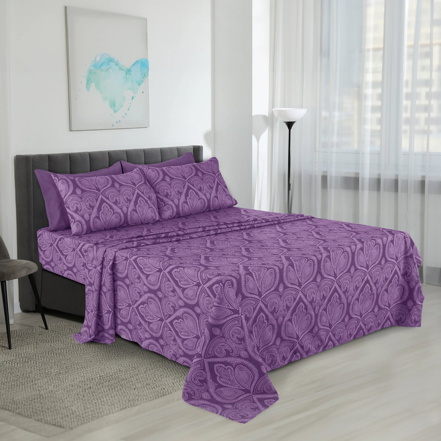 6Pc Paisley Sheet Set