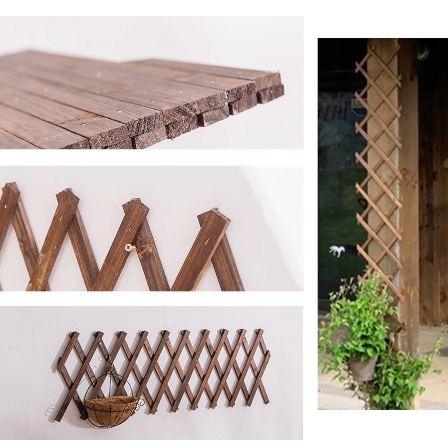 Wooden Lattice Wall 2Pack-Expandable Trellis