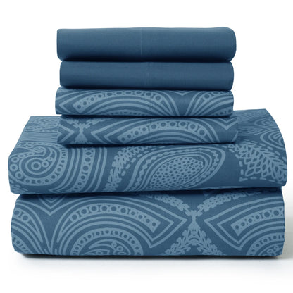 6Pc Paisley Sheet Set