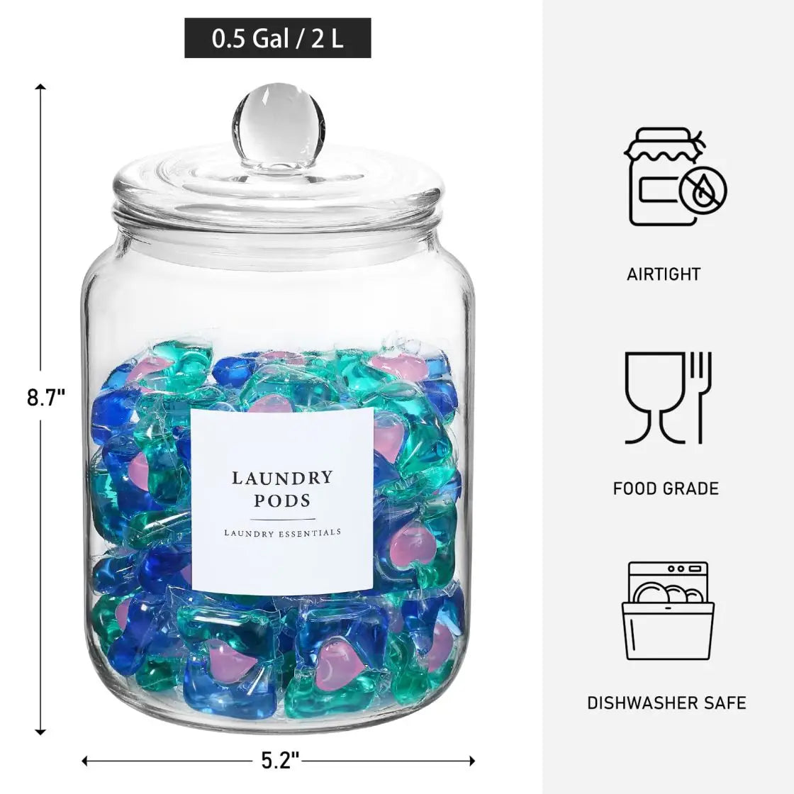 Glass Jars With Airtight Lids And Labels