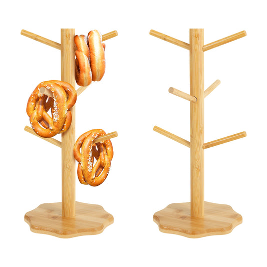 2Pcs Wooden Mug Hanging Display Rack