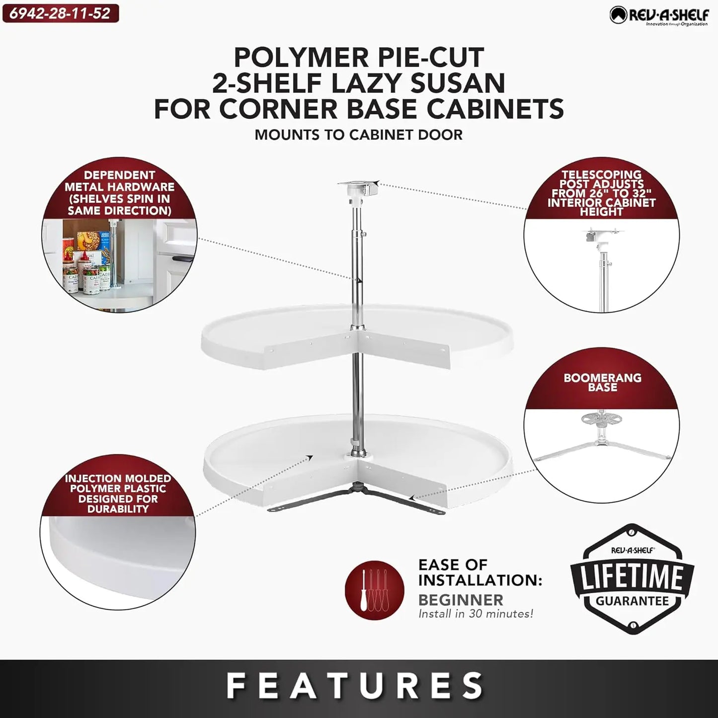 2 Tier Pie-Cut Lazy Susan