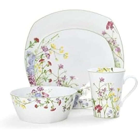 16-Piece Wildflower Dinnerware Set for 4 People