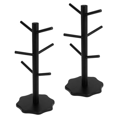 2Pcs Wooden Mug Hanging Display Rack