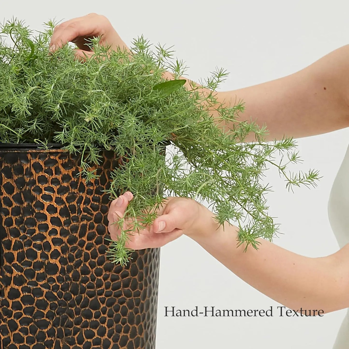 2-Pack 25" H. Metal Planter with 2X Inside Pots