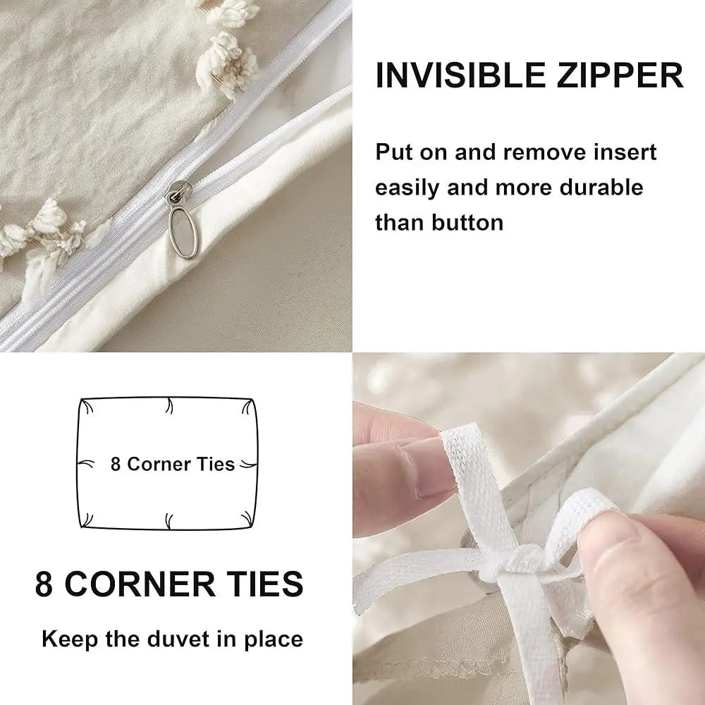 Tufted Duvet Cover Set Queen