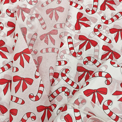 Red Christmas Bamboo Bow Pattern Tissue Paper
