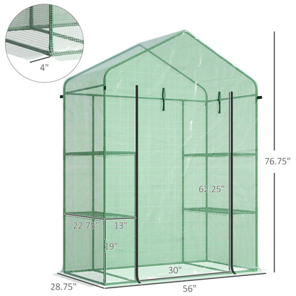 56" X 29" X 77" Portable Walk-In Greenhouse