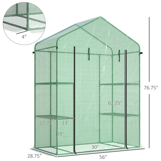 56" X 29" X 77" Portable Walk-In Greenhouse