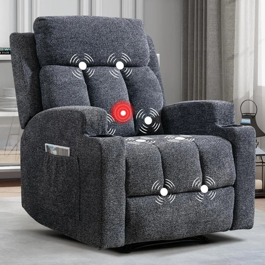 Manual Recliner Chair with Massage and Heat