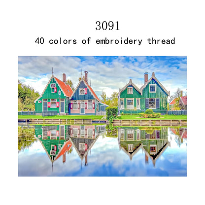 Riverside Scenery Printed Cross Stitch Kits