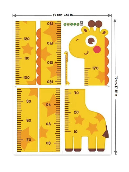 Dinosaur Giraffe Wall Height Measuring Ruler Stickers