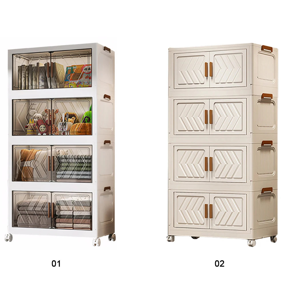 Storage Bins with Lids with Doors & Wheels