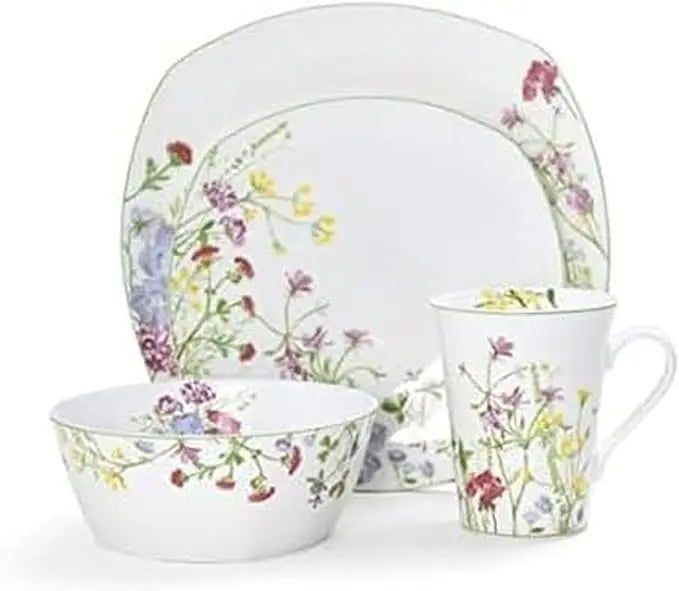 16-Piece Wildflower Dinnerware Set for 4 People