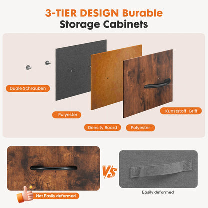 Dresser For Bedroom With 5 Fabric Drawers