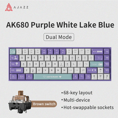 Keyboard ABS Keycap 68 Keys Wired Wireless Bluetooth