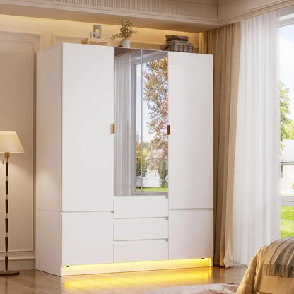 Large Bedroom Armoire with LED Lighting