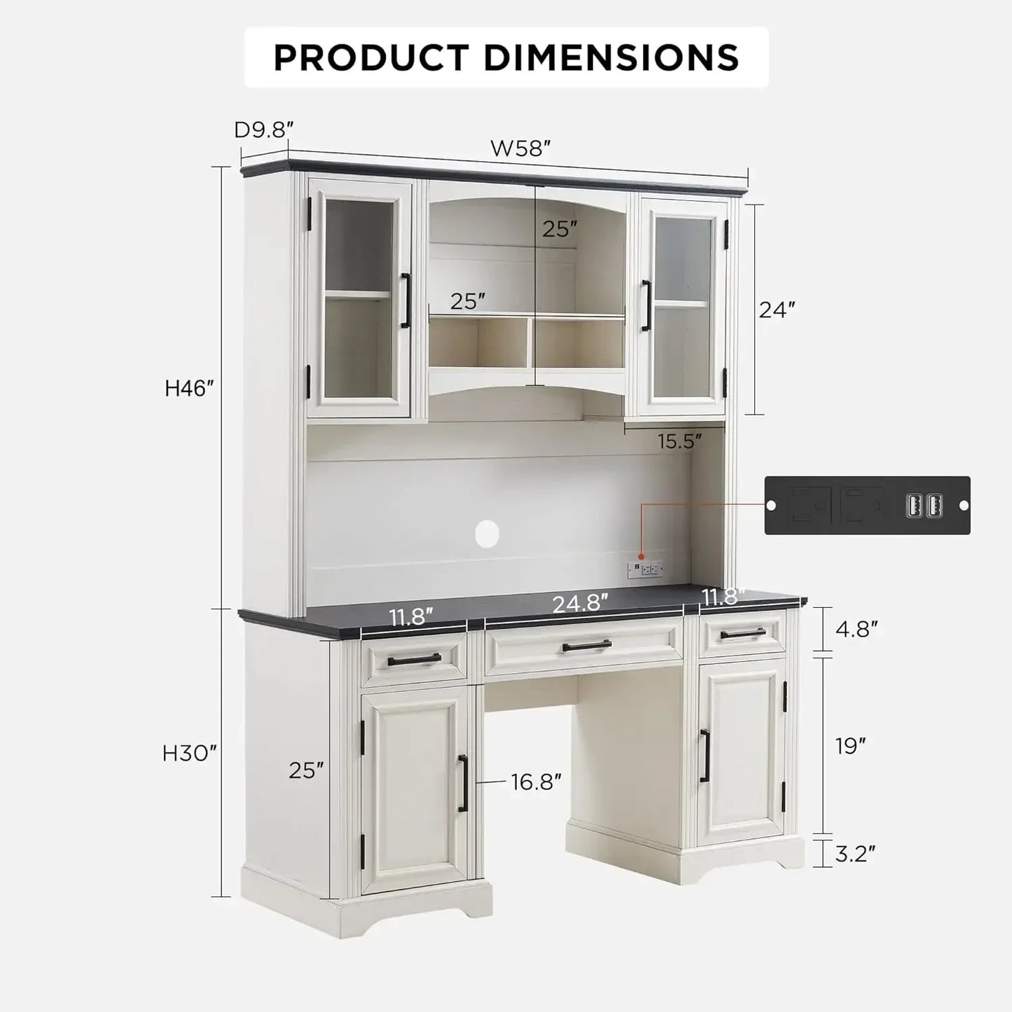 Computer Desk with Hutch