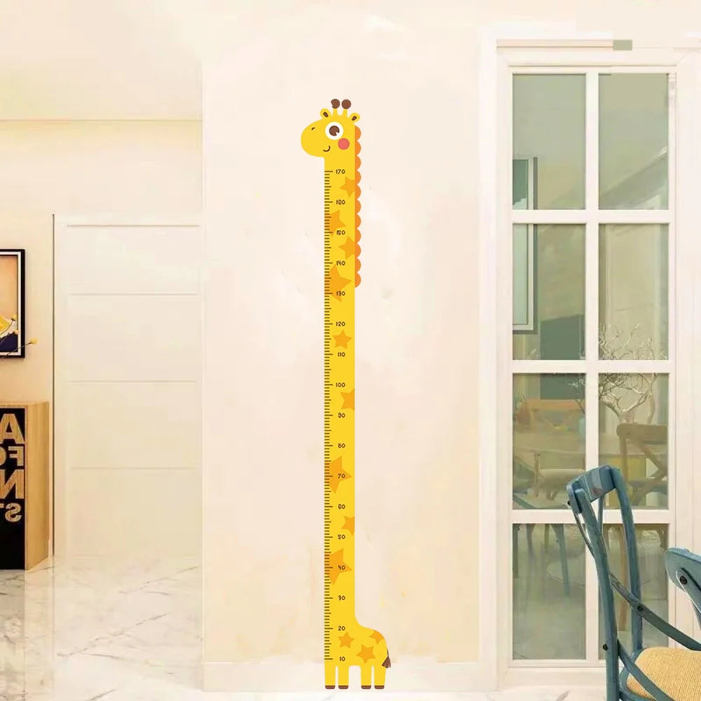 Dinosaur Giraffe Wall Height Measuring Ruler Stickers