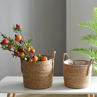 Handmade Straw Woven Flower Pot