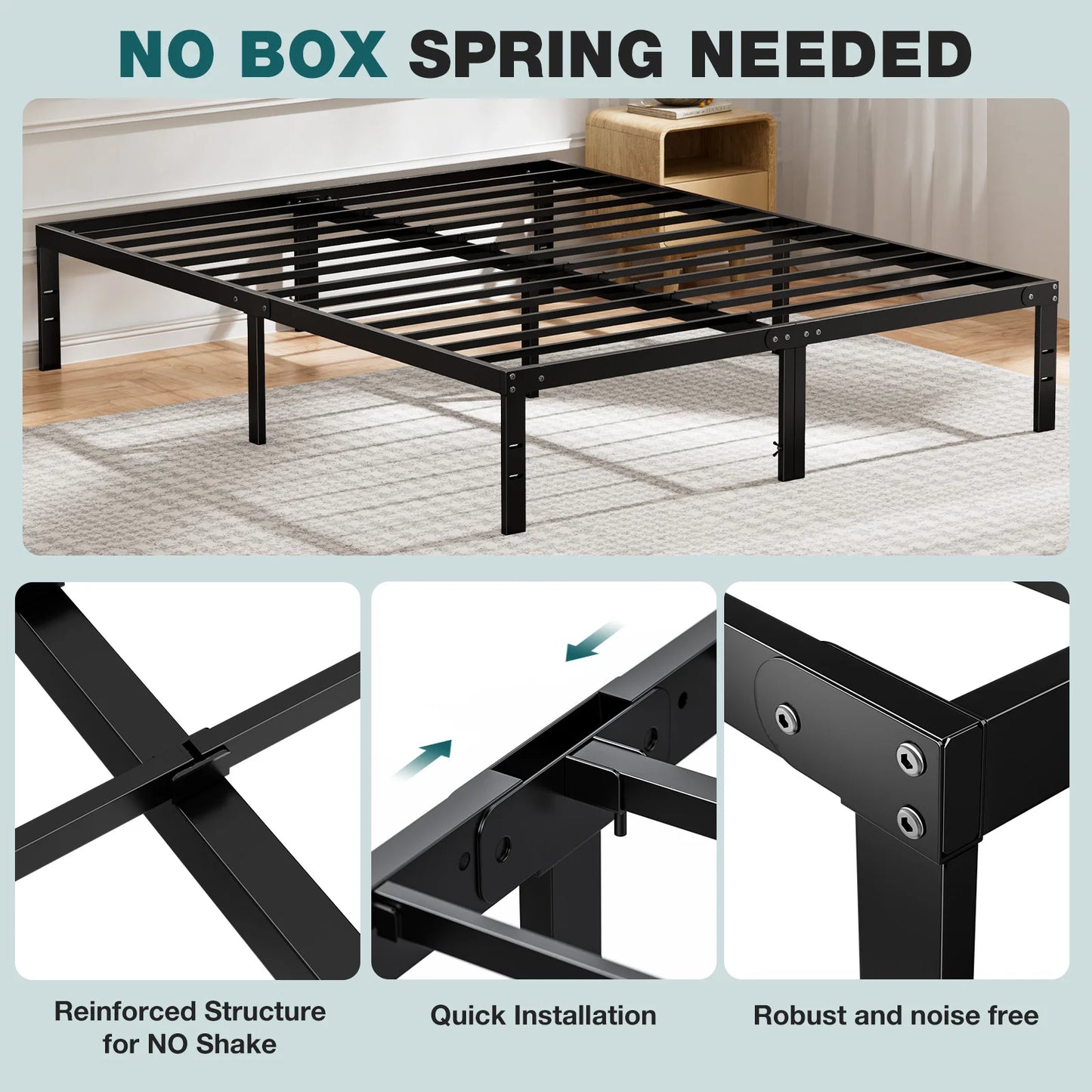 Twin Full Queen King Size Bed Frame Metal Platform