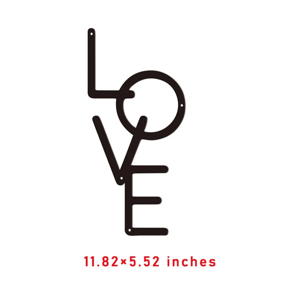 Vertical 'LOVE' Metal Wall Art