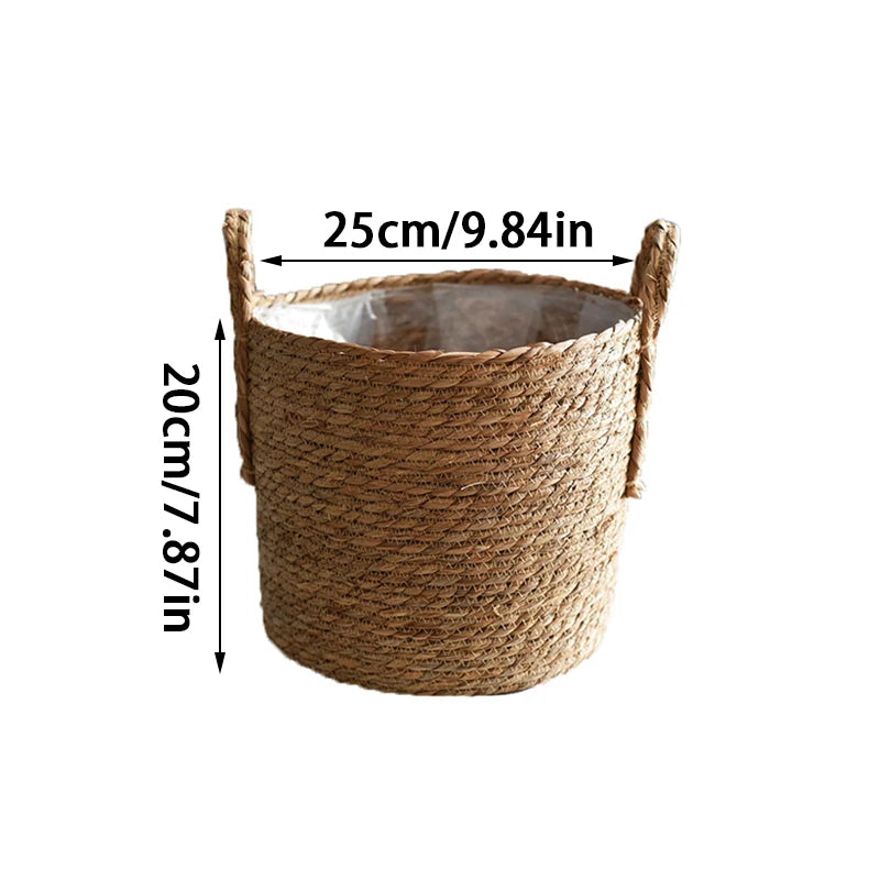 Handmade Straw Woven Flower Pot
