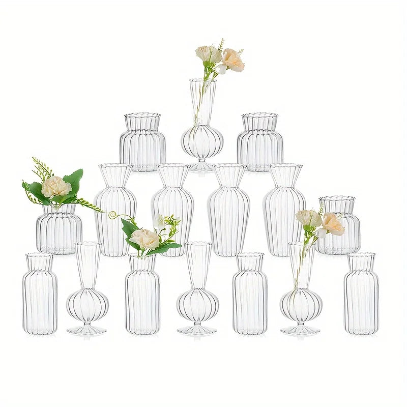 Transparent Glass Vase Set