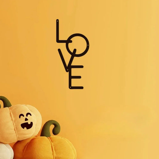 Vertical 'LOVE' Metal Wall Art