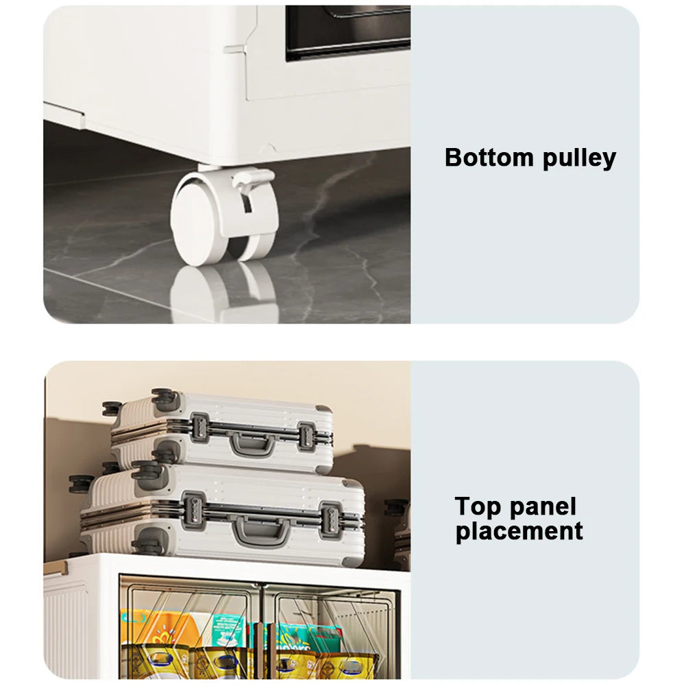 Storage Bins with Lids with Doors & Wheels