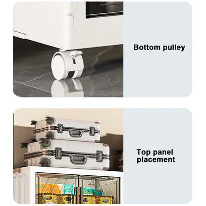 Storage Bins with Lids with Doors & Wheels