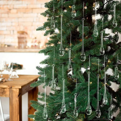 44 Pcs Clear Glass Teardrop Christmas Ornaments