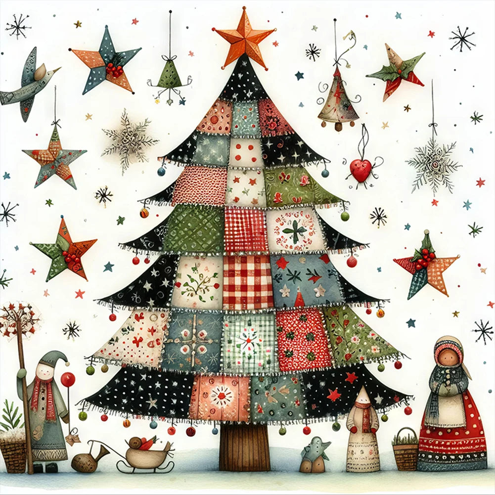Xmas Tree Printed Cross Stitch Kit