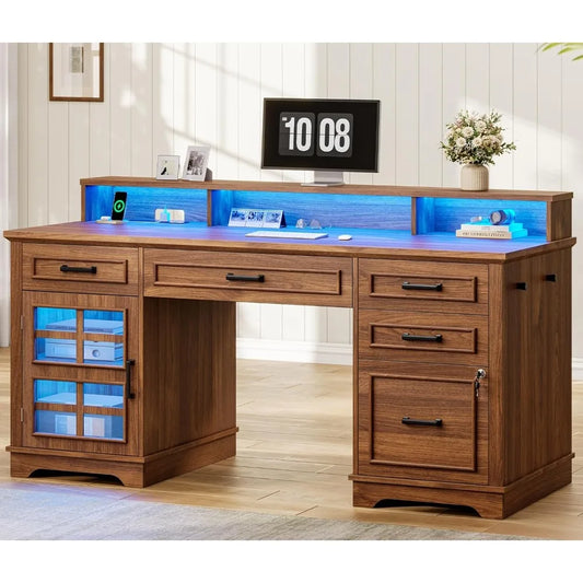 Executive Desk with Storage Drawers