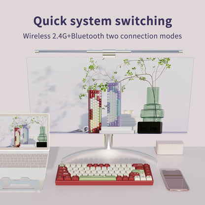 Keyboard ABS Keycap 68 Keys Wired Wireless Bluetooth