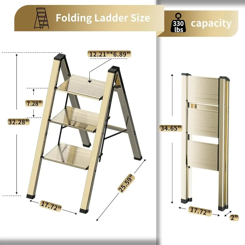 Customizable-3 Step Lightweight Folding Ladder
