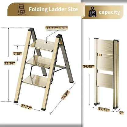 Customizable-3 Step Lightweight Folding Ladder
