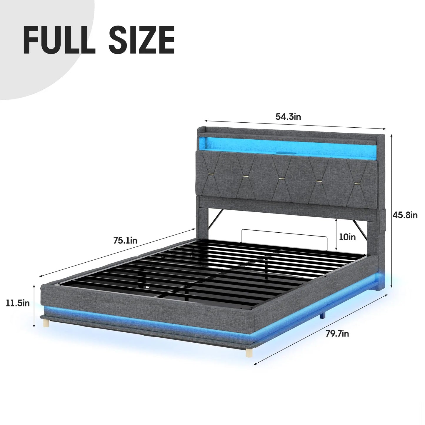 Lift Up Bed Frame with Storage