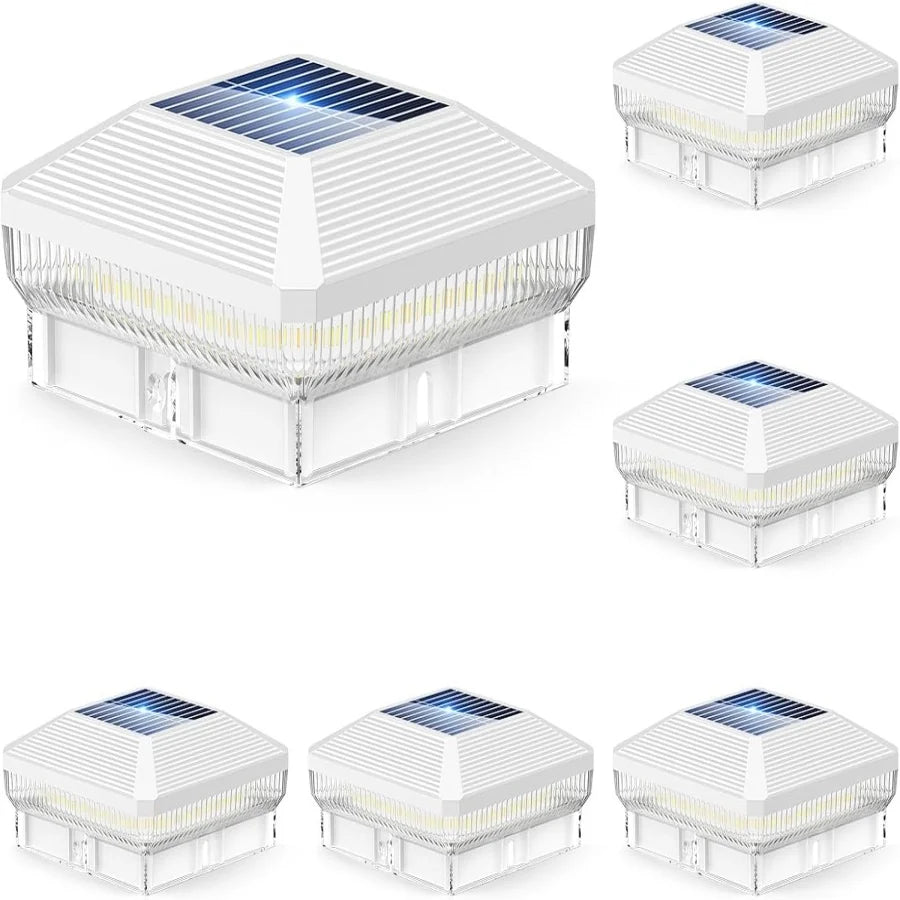 "Solar Post Cap Lights 6/12-Pack, 40-LED