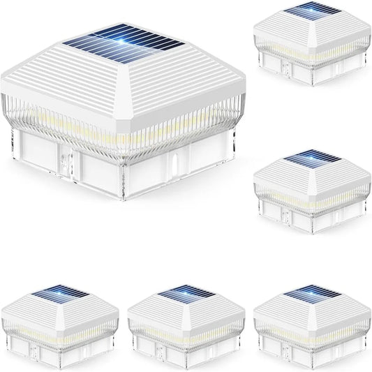 "Solar Post Cap Lights 6/12-Pack, 40-LED